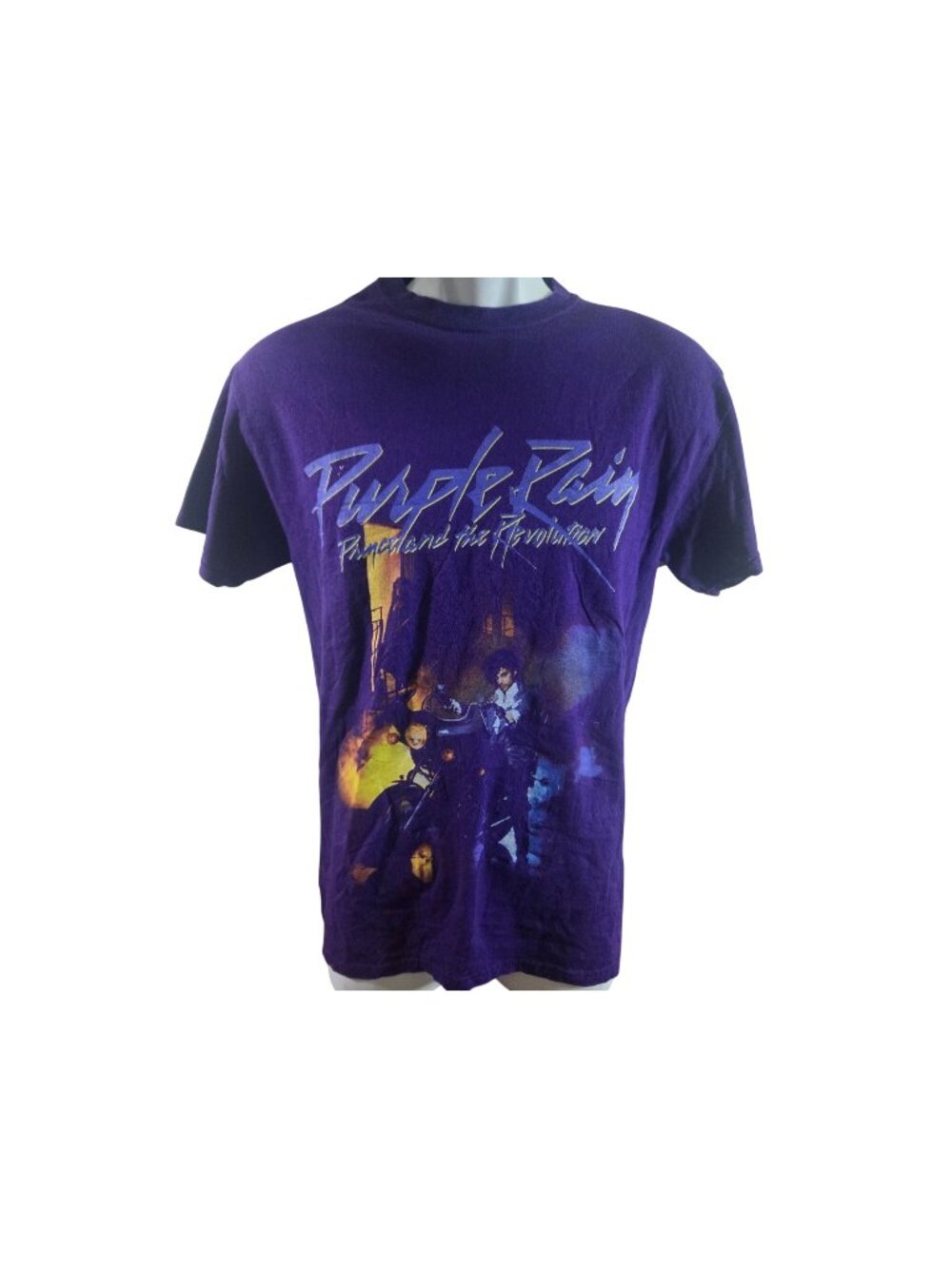 Prince Purple Rain Graphic T-Shirt Mens M 100% Cotton Short Sleeve Purple